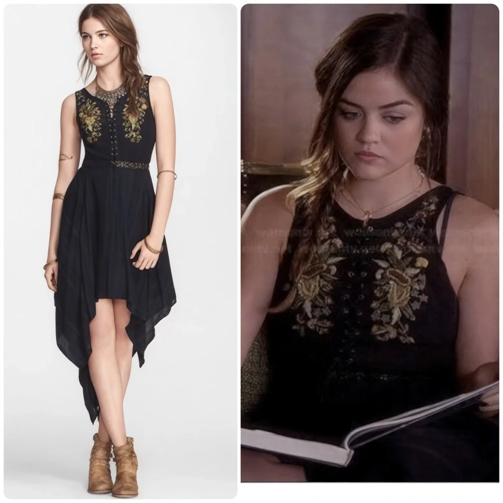 FREE PEOPLE Asymmetrical Embroidered Dress Bohemian‎ Festival